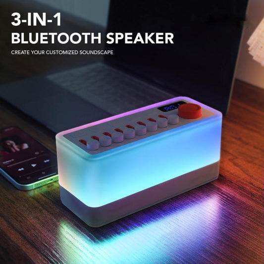 Versatile 3-in-1 Bluetooth Speaker, Sound Machine & Night Light 